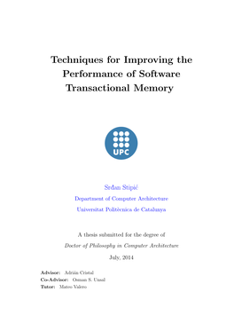 Techniques for Improving the Performance of Software Transactional Memory