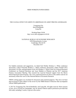 The Causal Effect of Limits to Arbitrage on Asset Pricing Anomalies