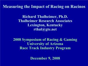 Measuring the Impact of Racing on Racinos