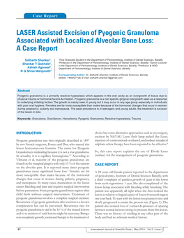 LASER Assisted Excision of Pyogenic Granuloma Associated with Localized Alveolar Bone Loss: a Case Report