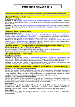 Parcours De Mars 2014