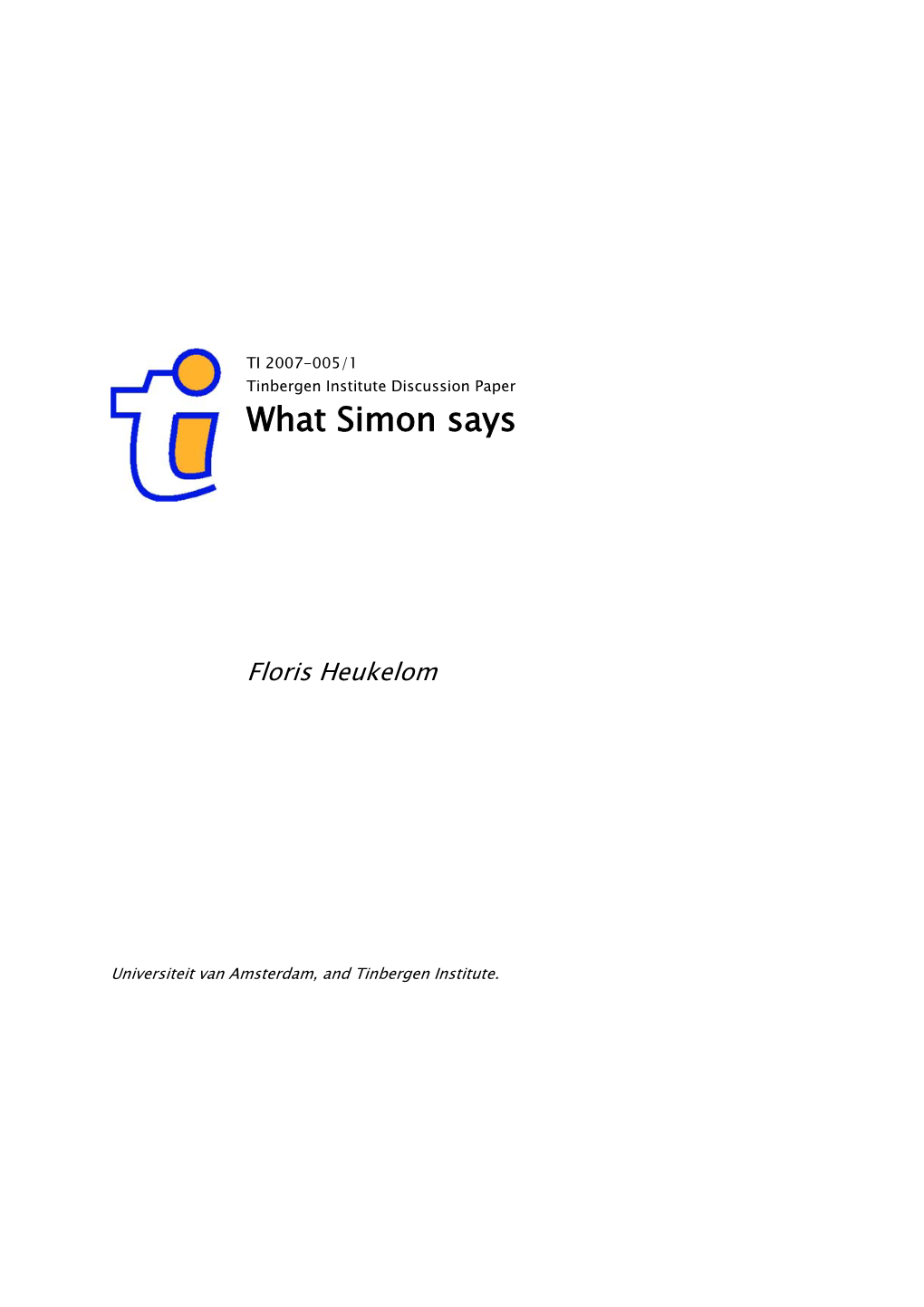 What Simon Says