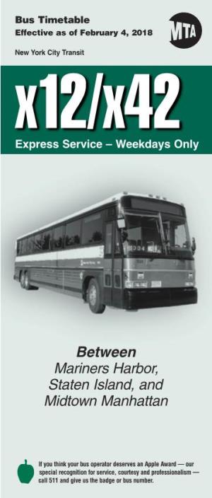 X12,X42 Bus Schedules