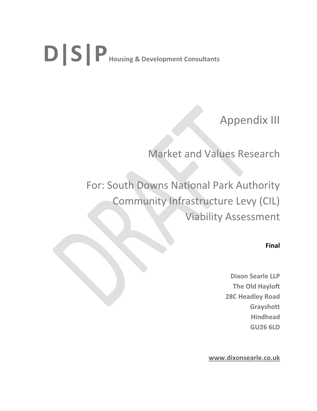 SDNPA Affordable Housing and CIL Viability Assessment