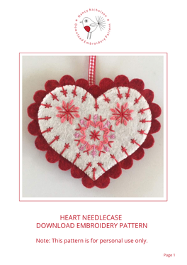 Heart Needlecase Download Embroidery Pattern