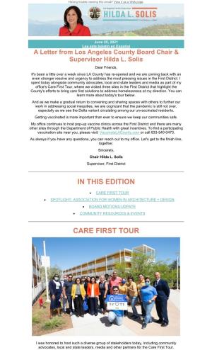 In This Edition Care First Tour