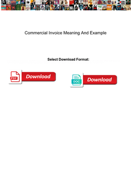 Commercial Invoice Meaning and Example