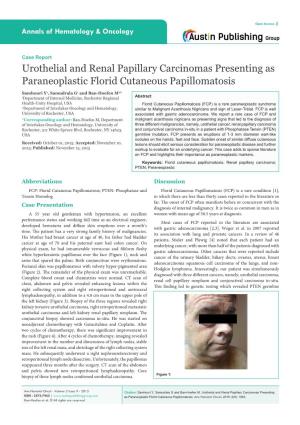 Urothelial and Renal Papillary Carcinomas Presenting As Paraneoplastic Florid Cutaneous Papillomatosis
