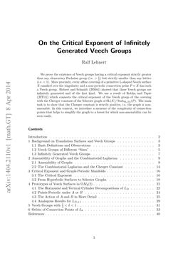 On the Critical Exponent of Infinitely Generated Veech Groups