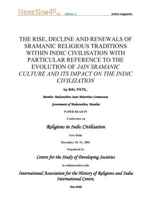 The Rise, Decline and Renewals of Sramanic Religious Traditions Within