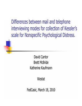 Diff B Il D L H Differences Between Mail and Telephone Interviewing Modes