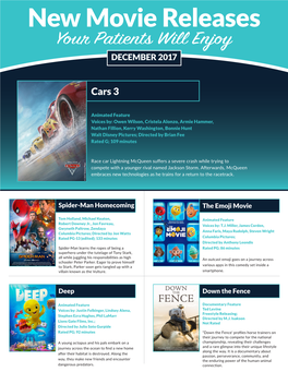 New Movie Releases Your Patients Will Enjoy DECEMBER 2017