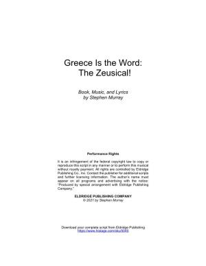 Greece Is the Word: the Zeusical!