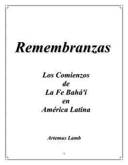 Los Comienzos De La Fe Bahá'í En América Latina
