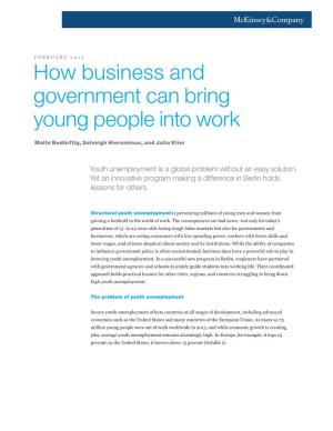 How Business and Government Can Bring Young People Into Work