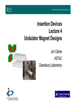 Insertion Devices Lecture 4 Undulator Magnet Designs