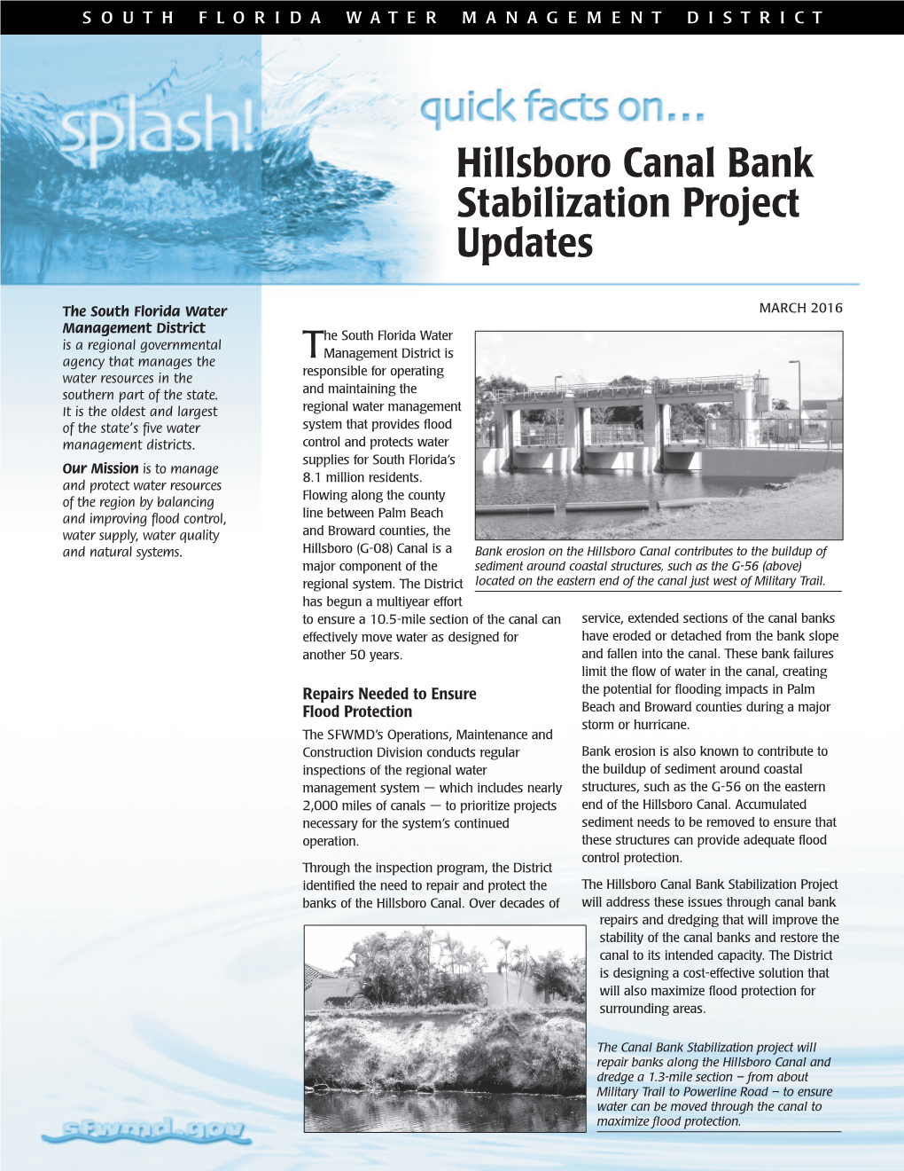 Hillsboro Canal Bank Stabilization Project Updates