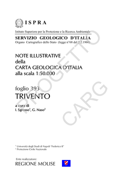 NOTE ILLUSTRATIVE Della CARTA GEOLOGICA D’ITALIA Alla Scala 1:50.000