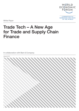 A New Age for Trade and Supply Chain Finance