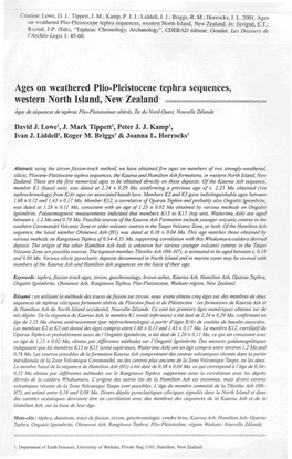 Ages on Weathered Plio-Pleistocene Tephra Sequences, Western North Island, New Zealand