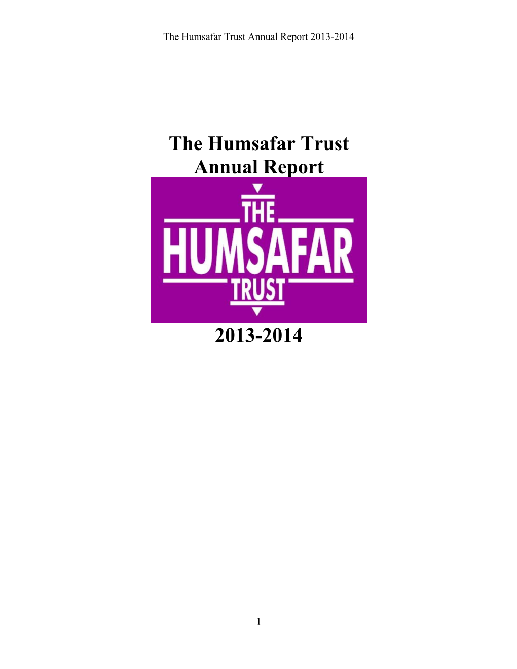 The Humsafar Trust Annual Report 2013-2014