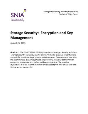 Encryption and Key Management August 26, 2015