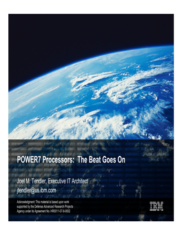 POWER7 Processors: the Beat Goes On