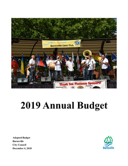 2019 Budget 1 City Council Table of Contents