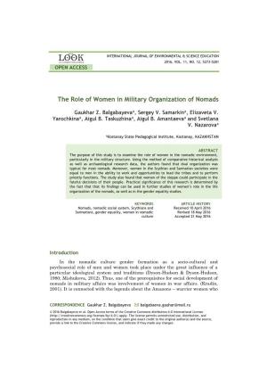 The Role of Women in Military Organization of Nomads