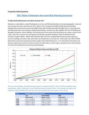 2017 State of Delaware Sea-Level Rise Planning Scenarios