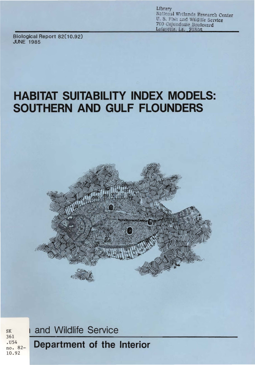 Habitat Suitability Index Models: Southern and Gulf Flounders