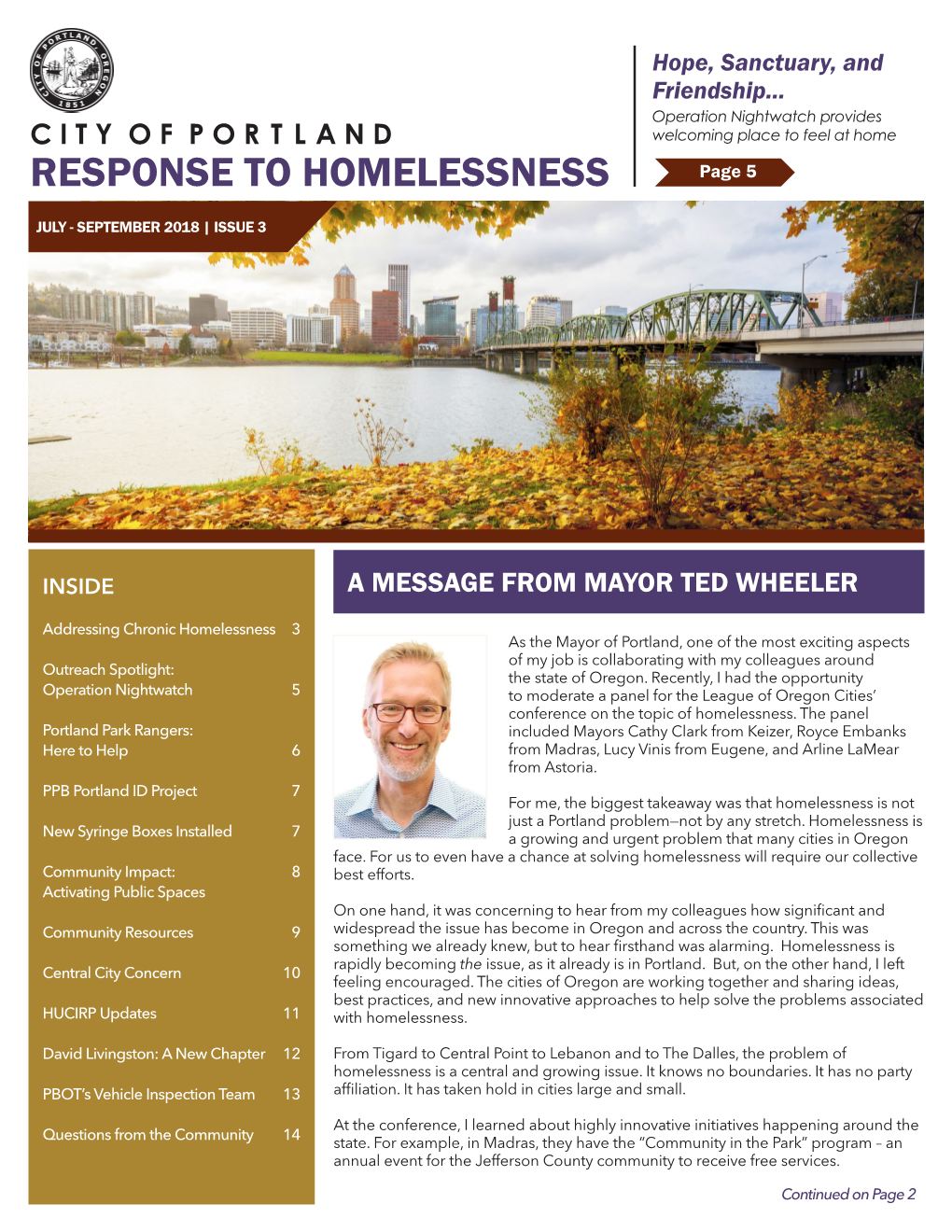 RESPONSE to HOMELESSNESS Page 5