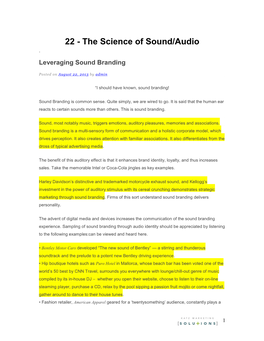 The Science of Sound/Audio
