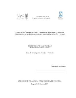Aproximación Geohistórica Urbana De Ambalema (Tolima): Una Mirada De Su Emplazamiento, Situación, Función Y Plano