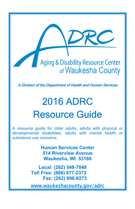 2016 ADRC Resource Guide