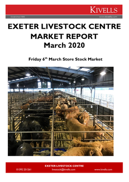 EXETER LIVESTOCK CENTRE MARKET REPORT March 2020
