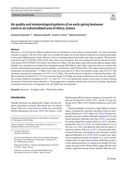 Air Quality and Meteorological Patterns of an Early Spring Heatwave Event in an Industrialized Area of Attica, Greece