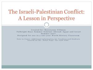 The Israeli-Palestinian Conflict: a Lesson in Perspective