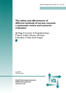 The Safety and Effectiveness of Different Methods of Earwax Removal: a Systematic Review and Economic Evaluation