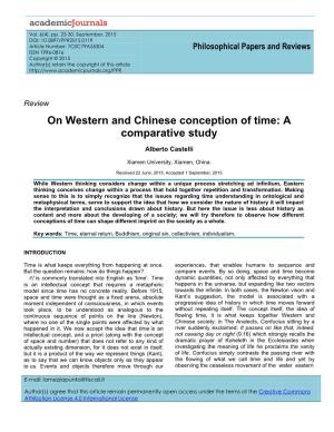 On Western and Chinese Conception of Time: a Comparative Study