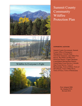 Summit County Community Wildfire Protection Plan
