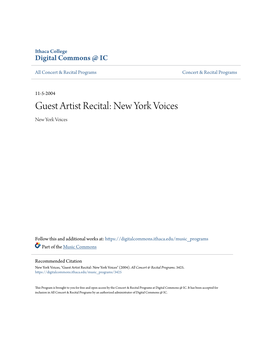 Guest Artist Recital: New York Voices New York Voices