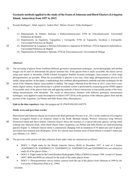 Geomatic Methods Applied to the Study of the Fronts of Johnsons and Hurd Glaciers (Livingston Island, Antarctica) from 1957 to 2013