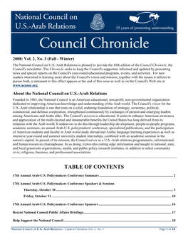 Council Chronicle, the Council's Newsletter