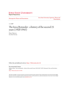 The Iowa Bystander: a History of The