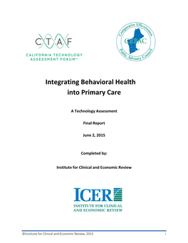 Integrating Behavioral Health Into Primary Care