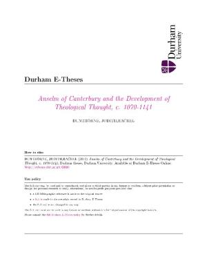 Anselm of Canterbury and the Development of Theological Thought, C