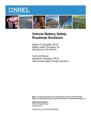 Vehicle Battery Safety Roadmap Guidance
