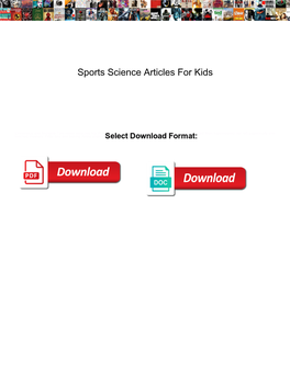 Sports Science Articles for Kids