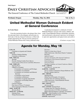 Daily Christian Advocate the General Conference of the United Methodist Church